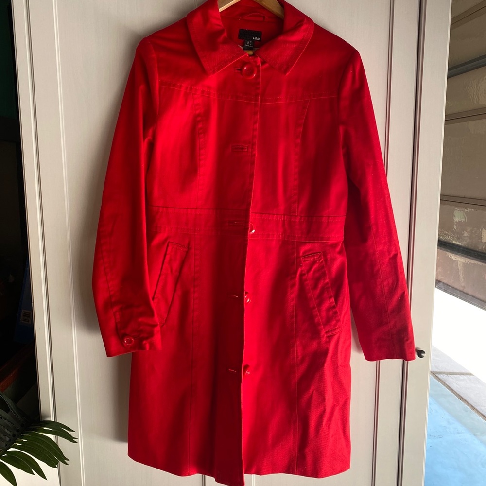 H&M Red Trench Coat